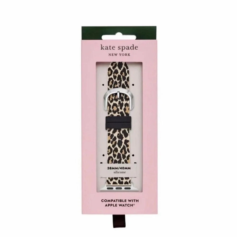Kate Spade New York Apple Watch Silicone, Band Strap Leopard Print 38/40/41mm